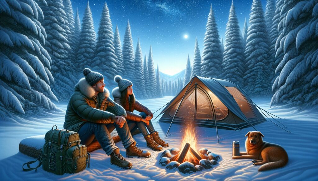 Photo realistic winter camping